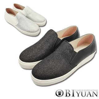 OBI YUAN Glitter Panel Slip Ons