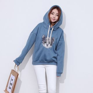 Sens Collection Cat Embroidered Hoodie