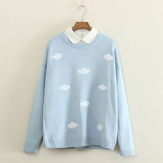 Mushi Cloud Embroidered Sweater