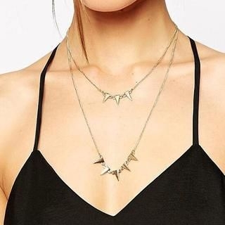 Richcoco Multi-Strand Triangle Necklace