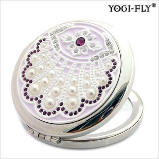 Yogi-Fly Beauty Compact Mirror (JF039P) Mirror + Gift box + Velvet Mirror Bag + Wiping Cloth