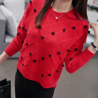 Jiuni Dotted Knit Pullover
