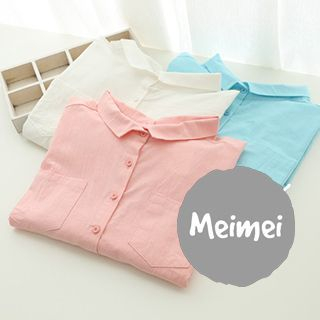 Meimei Long-Sleeve Dip Back Shirt