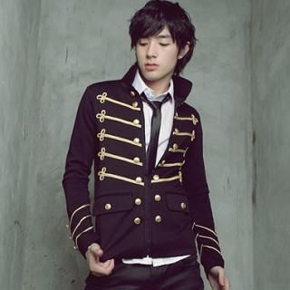 Button-Accent Military Jacket