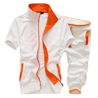 Bay Go Mall Set: Short-Sleeve Zip Jacket + Capri Sweatpants