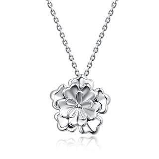 Bling Bling Bling Bling Platinum Plated 925 Sterling Silver Layered Rose Necklace