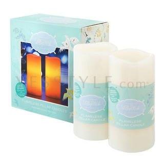 Lilly's Wish - Flameless Pillar Candles 2pcs
