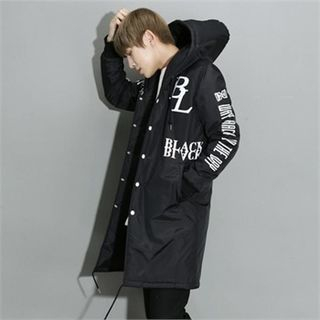 THE COVER Lettering Long Padding Jacket
