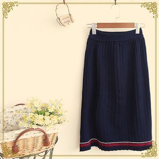 Fairyland Pleated Knit Midi Skirt