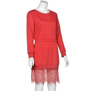 Cloud Nine Semi-Sheer Lace Hem Dress