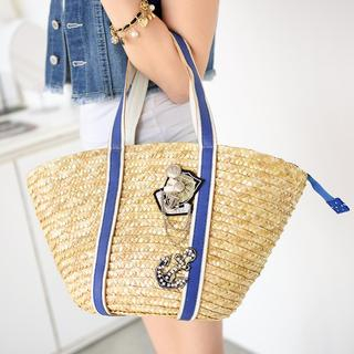 59 Seconds Anchor Straw Bag Beige - One Size