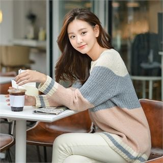 Styleberry Round-Neck Color-Block Sweater