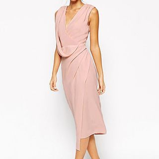 Sexy Romantie Ruched V-neck Sleeveless Dress