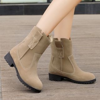 Pretty in Boots Paneled Ankle Boots