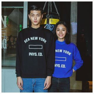 Simpair Matching Couple Lettering Pullover