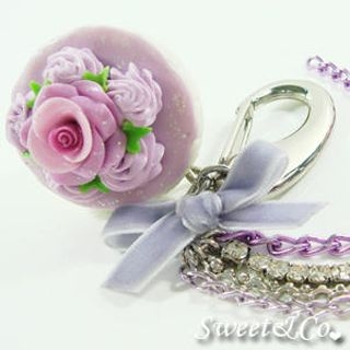 Sweet & Co. Sweet Glitter Purple Cupcake XL Bag Charm