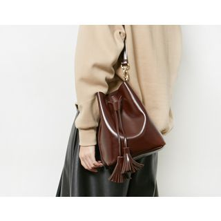 FROMBEGINNING Tassel-Detail Drawstring Shoulder Bag