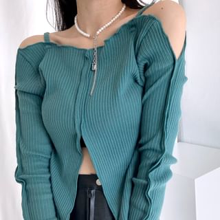 Faux Pearl Gemstone Drop Necklace