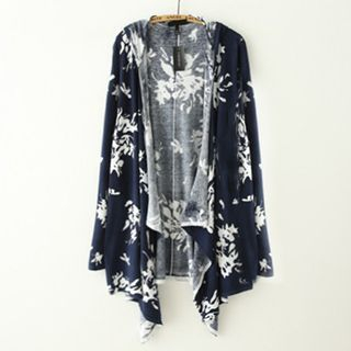 Meimei Patterned Asymmetric Hooded Jacket