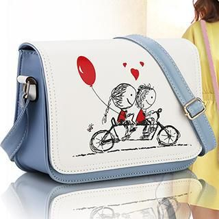 Rabbit Bag Faux-Leather Printed Color-Block Cross Bag