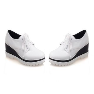 JY Shoes Wedge Brogue Oxfords
