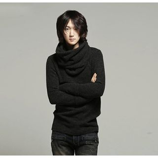 FexSky Long-Sleeve Cowl Neck Mitten Panel Top