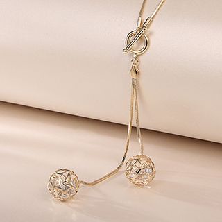 T400 Jewelers Crystal Filigree Ball Necklace