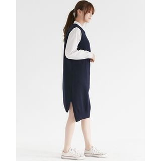 Someday, if Sleeveless Wool Blend Knit Dress