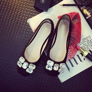 Mancienne Crystal-Accent Flats