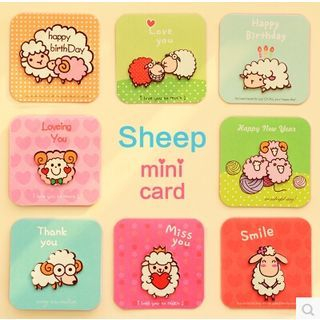 Class 302 Sheep Print Mini Greeting Card