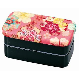 Hakoya Hakoya Nunobari Rectangular 2 Layers Lunch Box Hanayuzen Pink