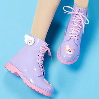 Dripdrop Cartoon Applique Rain Boot