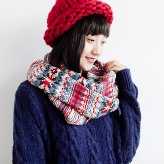 Forest Girl Patterned Knit Scarf