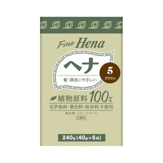 Fine Hena Color Hair Dye 5 Brown 40g x 6