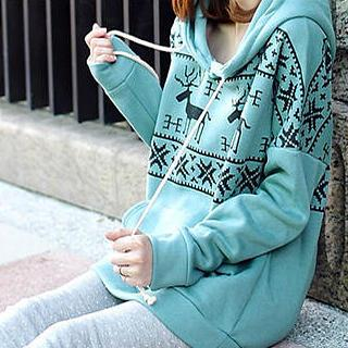 Tokyo Fashion Nordic Print Hooded Pullover