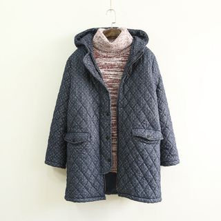 Ranche Dotted Hooded Quilted Coat