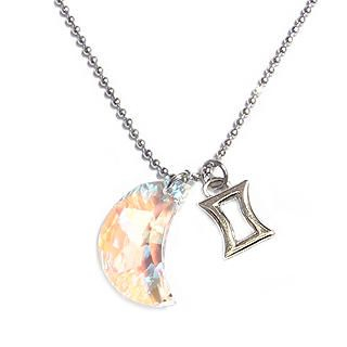 "Luna Gemini" - Zodiac Sign Necklace with Swarovski Sparkling Crystal Moon