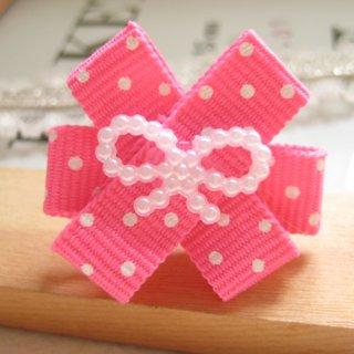 Fit-to-Kill Hand made Pretty ribbon with pink spot cotton ring