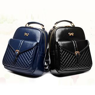 BeiBaoBao Faux-Leather Buckled Backpack
