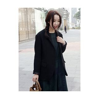 maybe-baby Single-Breasted Wool Blend Coat