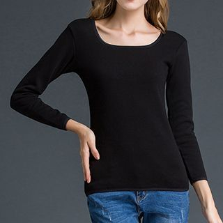 camikiss Long-Sleeve Fleece Lined T-Shirt