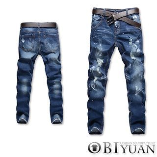 OBI YUAN Splattered Jeans