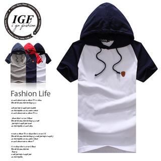 I Go Fashion Color-Block Hooded T-Shirt