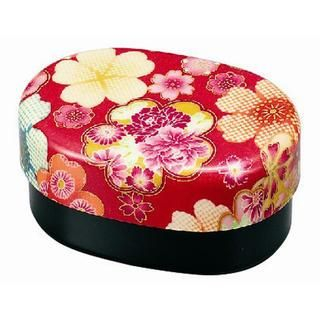 Hakoya Hakoya Nunobari Oval Lunch Box Hanayuzen Red