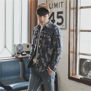 MITOSHOP Dual-Pocket Quilted Camouflage Jacket