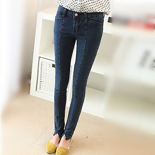 yuffi Slit Slim-Fit Jeans