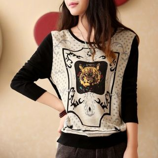 Fiori Tiger Pattern Sweater