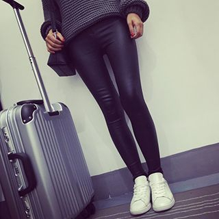 Fancy Show Faux-Leather Leggings