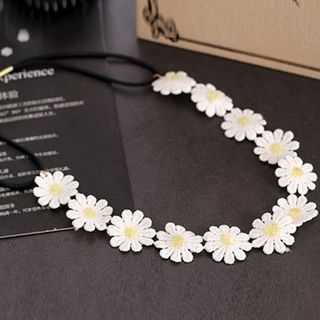 Seoul Young Flower-Accent Head Band White - One Size
