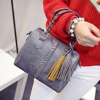 Youme Faux Leather Tassel Shoulder Bag